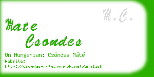 mate csondes business card