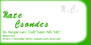 mate csondes business card